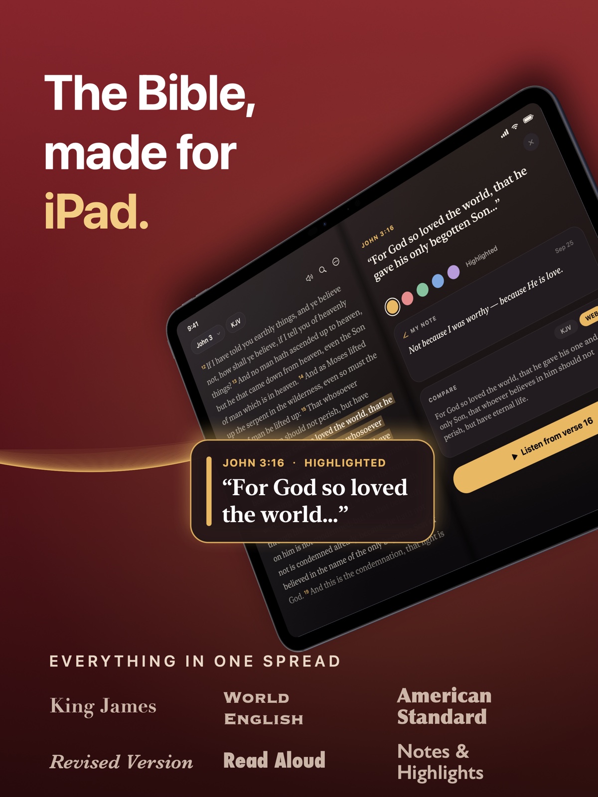 The Bible, made to unfold on iPhone Duo and iPad