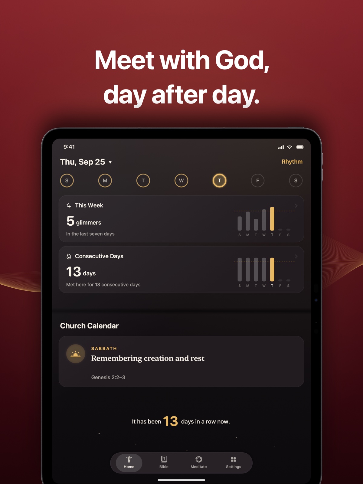 A seven-day Scripture rhythm and church calendar